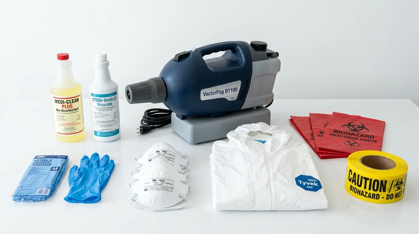 Professional biohazard remediation crew working in Riverton